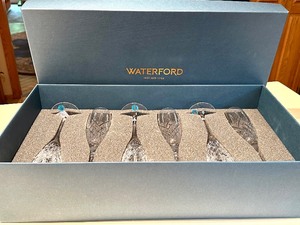 lot 8 image: New Set of Six Waterford Araglin Encore Crystal Flutes