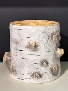 lot 94 image: Department 56 Birch Bark Ceramic Cookie Jar