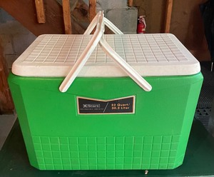lot 250 image: Four Coolers including  Vintage Sears, Coleman and Cronco