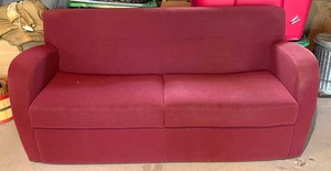 lot 255 image: Marvelous Maroon Upholstered Sofa  Couch