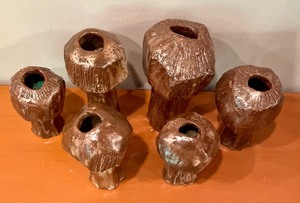 lot 279 image: Set of Artisan Created Six Pottery Bud Vases