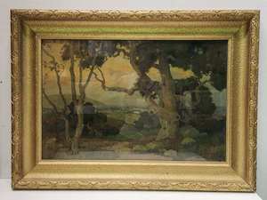 lot 210 image: Beautiful Large Gilt Framed Plein Air Print by Marion Wachtel