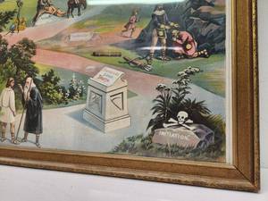 lot 219 image: Antique Color Lithograph IOOF - Oddfellows Path - From Jerusalem to Jericho