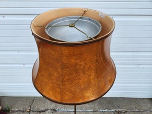 lot 235 image: Quality Vintage 1950s era Brass Torchiere Floor Lamp wRams Head Motif & Excellent Shade