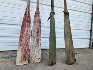 lot 236 image: Lot of 4 Vintage Wooden Canoe or Boat Paddles
