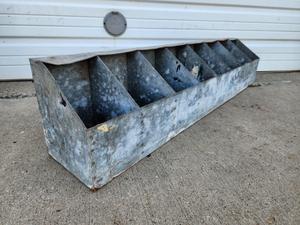 lot 238 image: Large Old Primitive Metal 8-Section Parts or Feed Bin