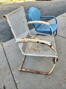 lot 241 image: 2 Vintage Metal Front Porch Springer Chairs