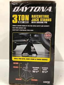 lot 153 image: Set of Brand New DAYTONA 3-Ton Ratcheting Jack Stands