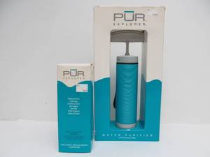 lot 19 image: Brand New PUR Explorer Portable Water Purifier wCarrying Case & Extra Replacement Cartridge