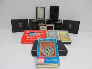 lot 29 image: Large Lot of Vintage KEM & other Plastic Playing Card Decks