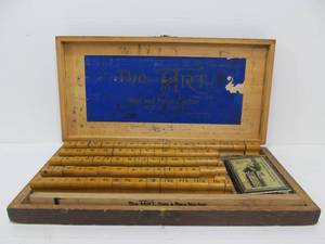 lot 59 image: Antique Sign & Price Maker Wooden Stamp Set