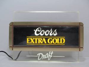 lot 65 image: Working Vintage COORS Extra Gold Lighted Beer Sign