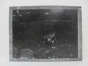 lot 79 image: Large Original Vintage Moon Landing Metal PhotoPrint Plate
