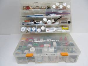 lot 118 image: 2 Organized Cases FULL of Acrylic Model Paint & Sculpting Tools