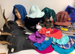 lot 97 image: LARGE Lot of Assorted Hand Made Designer Costume etc Hats 