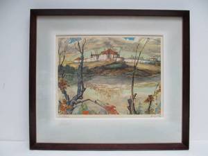 lot 144 image: Vintage Nicholas Hornyansky Lower Fort Garry, Manitoba Etching Print