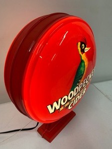 lot 316 image: Working Lighted WOODPECKER CIDER Beer Globe Sign