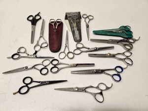 lot 264 image: Group of High End SalonBarber Scissors Shears