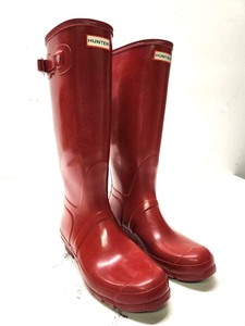 lot 287 image: Quality Designer Ladies HUNTER Boots - Size 10M - Red