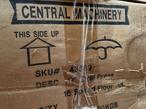 lot 250 image: Brand New in Box Central Machinery DRILL PRESS