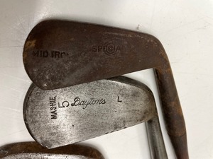 lot 221 image: Lot of Antique Hickory Shaft Golf Clubs