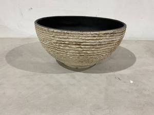 lot 217 image: Sungmor Low Bowl Garden Planter - Earth Yellow