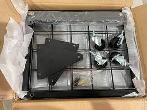 lot 225 image: Gridwall Panel Display Stand with Wheels - Black