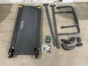 lot 231 image: kotia Small Foldable Manual Non Electric Treadmill with 10° Incline - Black