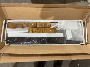 lot 237 image: FEZIBO Black FrameRustic Brown Top Height Adjustable Electric Standing Desk with 4 Drawers