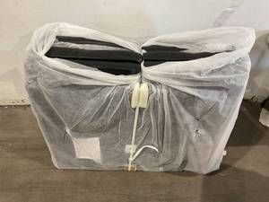 lot 258 image: IULULU Black Tufted Faux Leather Convertible Memory Foam Futon CouchBed
