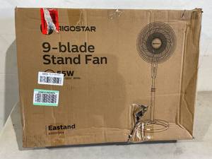 lot 266 image: Aigostar 16 9 Blade Oscillating Standing Fan - Black