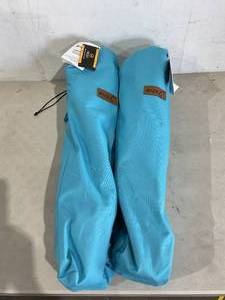lot 300 image: Nice C Set of 2 Blue Beach Chairs with Cooler, Cup Holder and Carry Bag