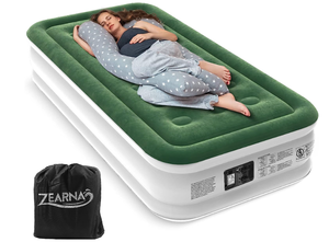 lot 276 image: Zearna Queen 16 Air Mattress with Built-in Pump - GreenWhite