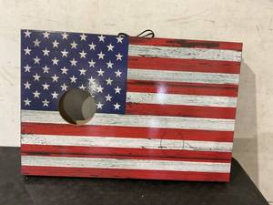 lot 107 image: Sport Beats American Flag Cornhole Board and Bean Bag Toss Set