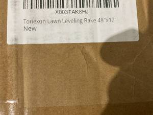 lot 109 image: Toriexon 48 x 12 inch Stainless Steel Lawn Leveling Rake