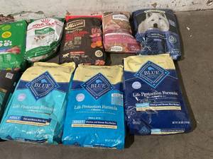 lot 124 image: LOT OF 10 Various Brands of Dry Dog Food