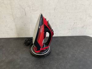 lot 129 image: OMAIGA Cordless Iron, 1500W, 11.8oz Tank, Ceramic Soleplate - Red