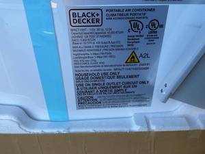 lot 158 image: BLACKDECKER 10,000 BTU Portable Air Conditioner - White