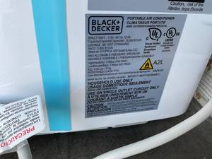 lot 174 image: BLACKDECKER 10,000 BTU White Portable Air Conditioner with Remote Control
