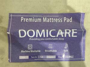 lot 317 image: DOMICARE Quilted Cooling Queen Size Mattress Pad with Deep Pockets
