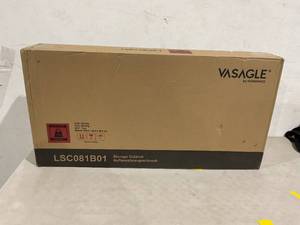 lot 60 image: VASAGLE Rustic Brown and Black Metal Sliding Door Sideboard