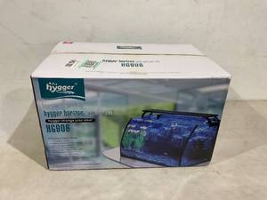lot 64 image: Hygger Horizon Wide View Curved  8 Gallon LED Glass Aquarium Kit with Undetachable 3D Rockery Background Decor