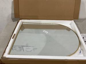 lot 66 image: NUTTUTO 20 x 28 inch Gold Framed Arched Wall Mirror