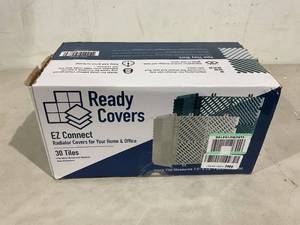 lot 69 image: Case of 30 Ready Covers White EZ Connect Tiles Radiator Cover