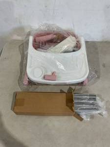 lot 93 image: Pink Lightweight Childrens High Chair - PinkWhite