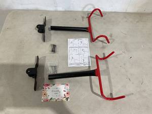 lot 329 image: LOT OF 2 DIRZA Bike Wall Mount Bike Hangers - BlackRed