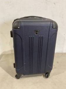 lot 353 image: Travelers Club Chicago 20 Inch Navy Hardside Expandable Spinner Suitcase