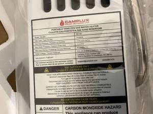 lot 34 image: CAMPLUX 1.58GPM Outdoor Propane Tankless Gas Water Heater - 6L - White