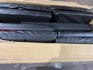 lot 41 image: Opoiar Memory Foam Futon Sofa Bed - Black Faux Leather