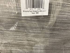 lot 193 image: mDesign Tall Gift-Wrapping Paper Storage Box with Handles and Lid - Taupe